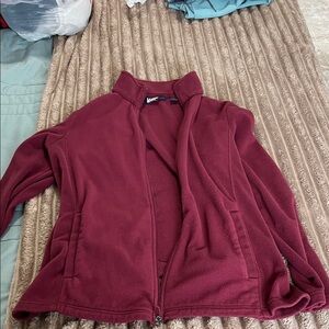 Lands End Women's Maroon Fleece Jacket